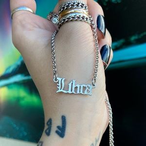 ♎️ Libra letter necklace . Stainless steel chain silver plated Libra charm